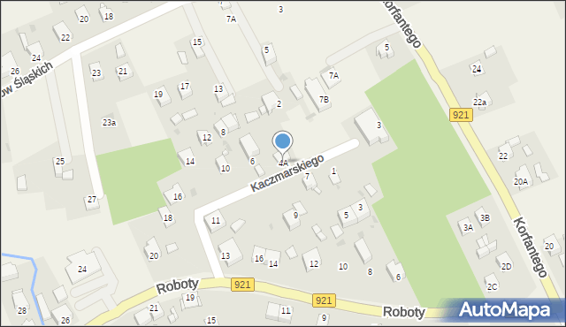 Gierałtowice, Kaczmarskiego, 4A, mapa Gierałtowice