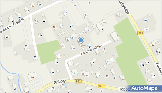 Gierałtowice, Kaczmarskiego, 6, mapa Gierałtowice