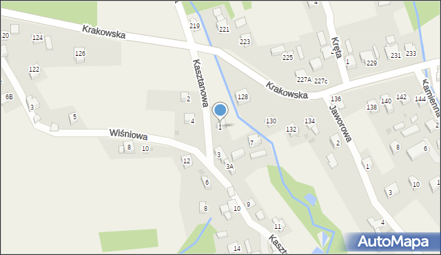 Gilowice, Kasztanowa, 1, mapa Gilowice