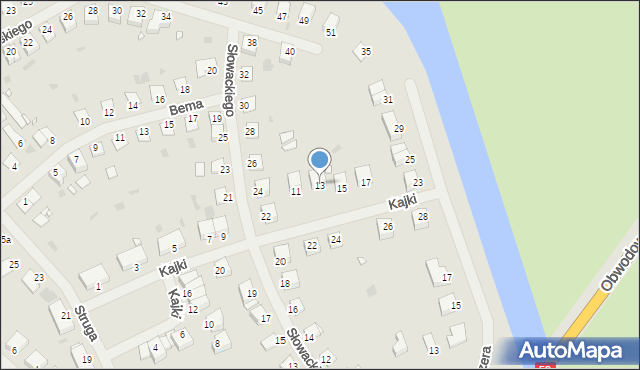 Giżycko, Kajki Michała, 13, mapa Giżycko