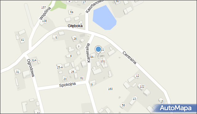 Głęboka, Kameralna, 3, mapa Głęboka