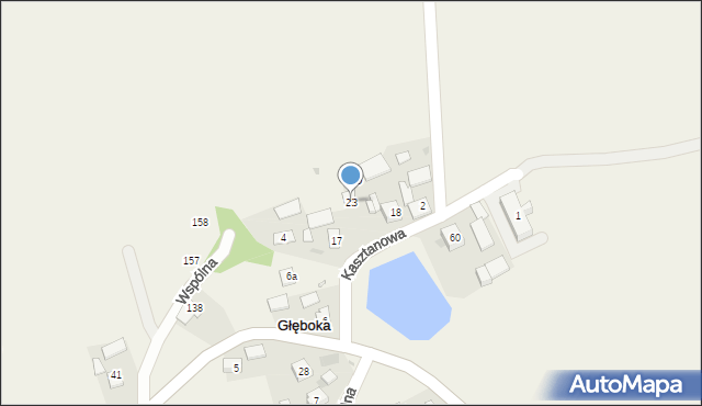 Głęboka, Kasztanowa, 5, mapa Głęboka