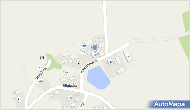 Głęboka, Kasztanowa, 7, mapa Głęboka