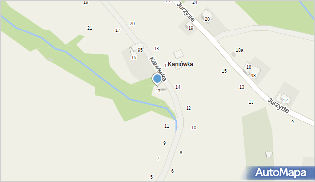 Gliczarów Górny, Kaniówka, 13, mapa Gliczarów Górny