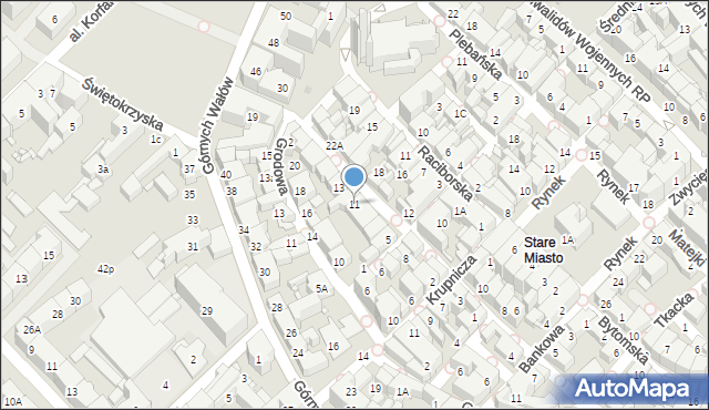 Gliwice, Kaczyniec, 11, mapa Gliwic