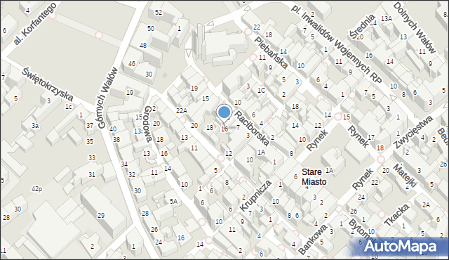 Gliwice, Kaczyniec, 16, mapa Gliwic