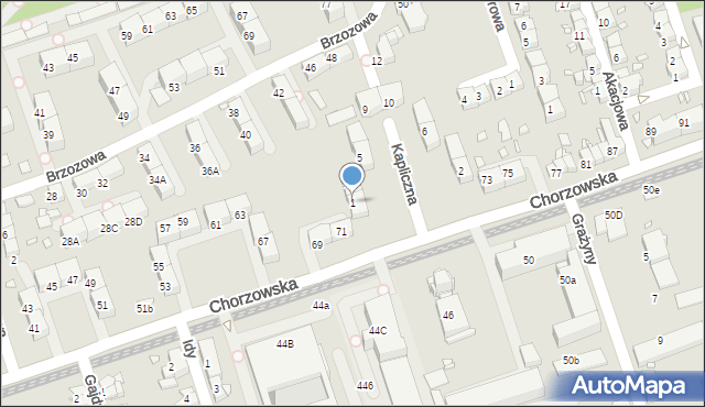 Gliwice, Kapliczna, 1, mapa Gliwic