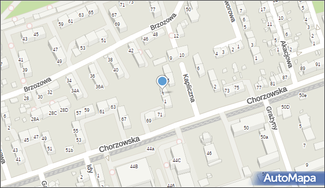 Gliwice, Kapliczna, 3, mapa Gliwic