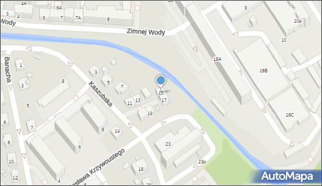 Gliwice, Kaszubska, 15, mapa Gliwic