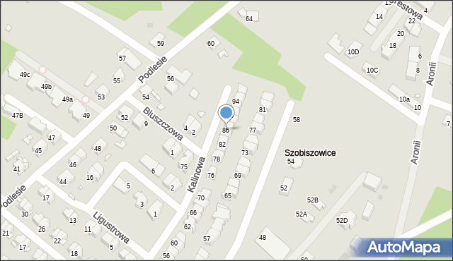 Gliwice, Kalinowa, 86, mapa Gliwic