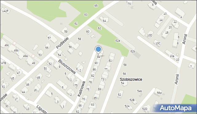 Gliwice, Kalinowa, 94, mapa Gliwic