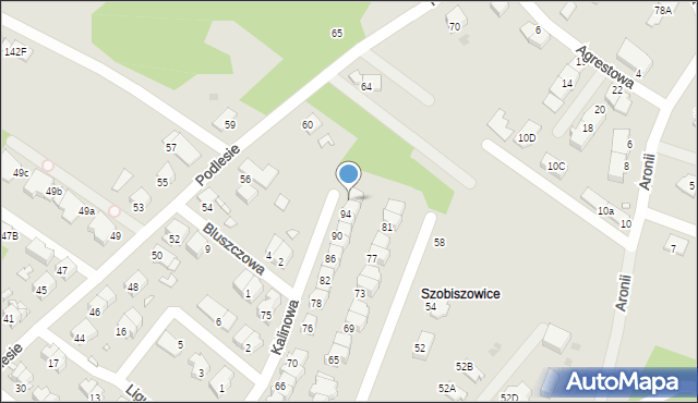 Gliwice, Kalinowa, 96, mapa Gliwic