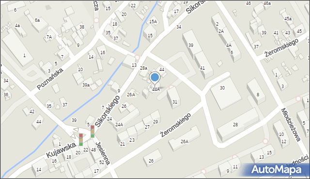 Gliwice, Kasprowicza Jana, 44A, mapa Gliwic