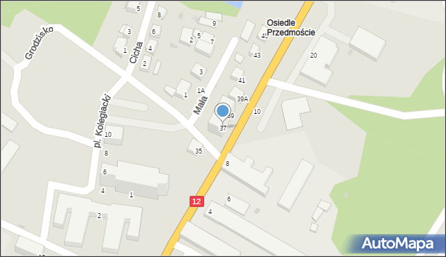 Głogów, Kamienna Droga, 37, mapa Głogów