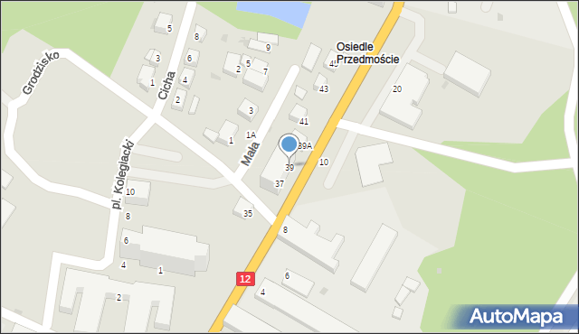 Głogów, Kamienna Droga, 39, mapa Głogów