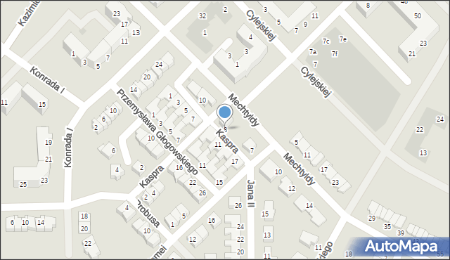 Głogów, Kaspra Eliana, 8, mapa Głogów