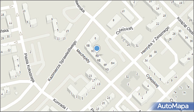 Głogów, Kazimierza Sprawiedliwego, 6D, mapa Głogów