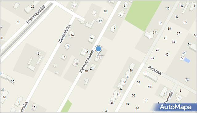 Głosków, Karmazynowa, 11, mapa Głosków