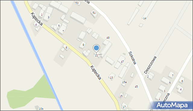 Gniechowice, Kątecka, 11, mapa Gniechowice