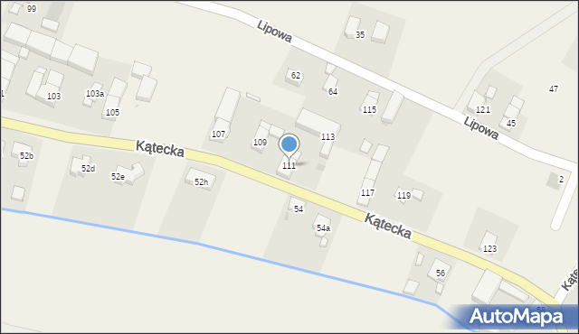 Gniechowice, Kątecka, 111, mapa Gniechowice