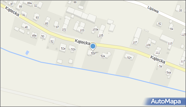 Gniechowice, Kątecka, 52d, mapa Gniechowice