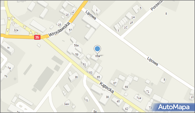 Gniechowice, Kątecka, 63a, mapa Gniechowice