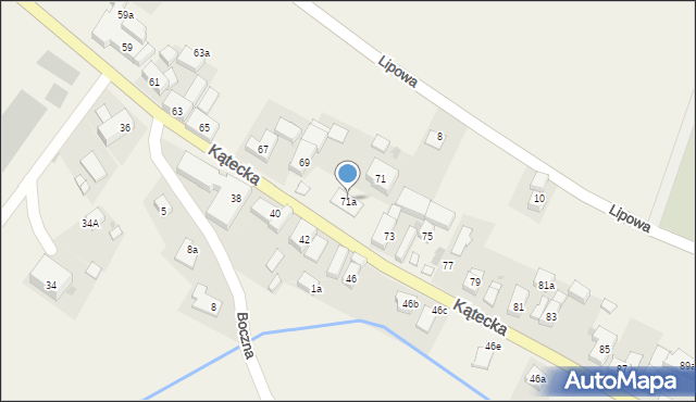 Gniechowice, Kątecka, 71a, mapa Gniechowice