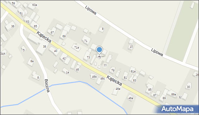 Gniechowice, Kątecka, 75, mapa Gniechowice