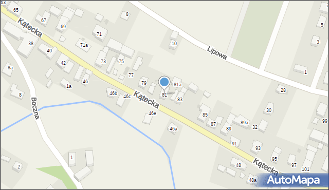 Gniechowice, Kątecka, 81, mapa Gniechowice