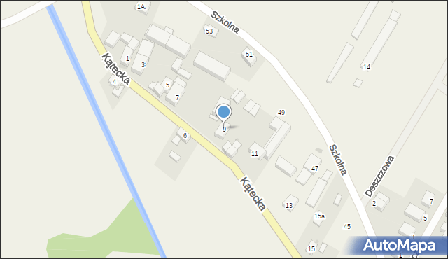 Gniechowice, Kątecka, 9, mapa Gniechowice