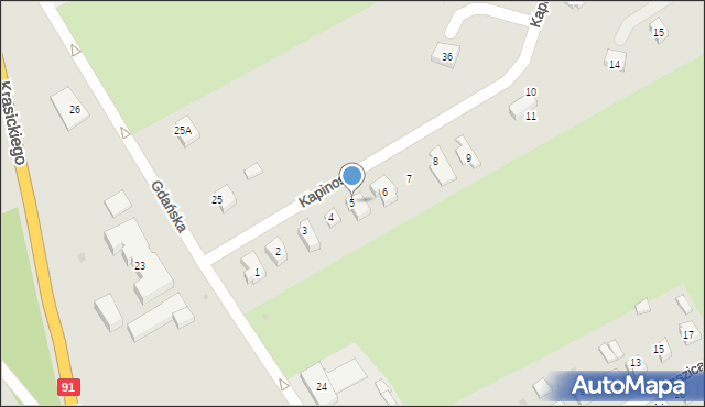 Gniew, Kapinosa Fryderyka, 5, mapa Gniew