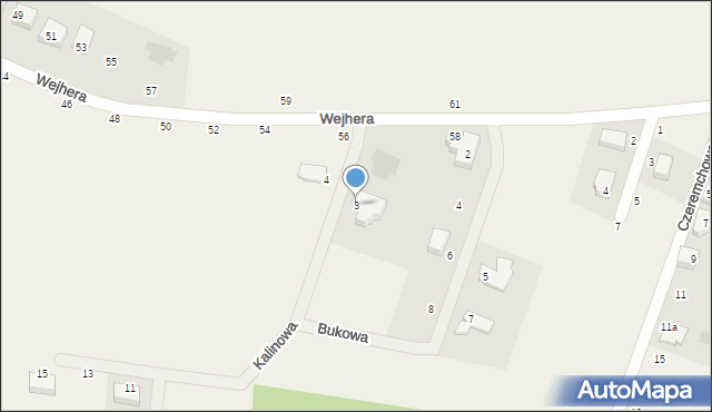 Gniewowo, Kalinowa, 3, mapa Gniewowo