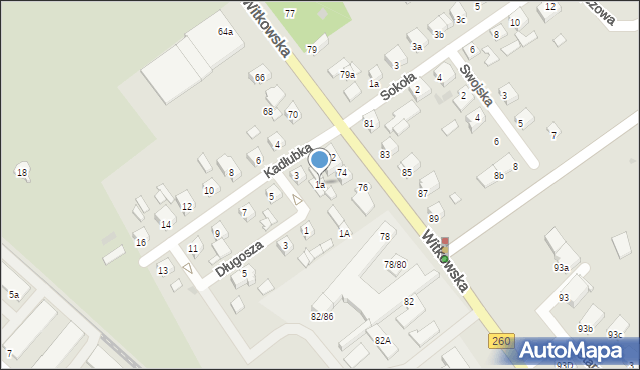 Gniezno, Kadłubka Wincentego, bp., 1a, mapa Gniezna