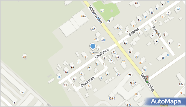 Gniezno, Kadłubka Wincentego, bp., 6, mapa Gniezna