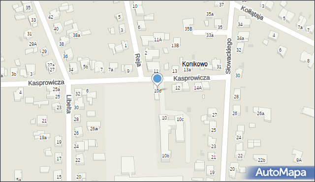 Gniezno, Kasprowicza Jana, 10d, mapa Gniezna