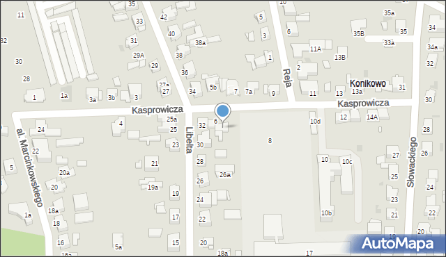 Gniezno, Kasprowicza Jana, 6a, mapa Gniezna