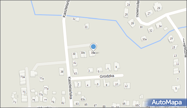 Gniezno, Kasztelańska, 39e, mapa Gniezna