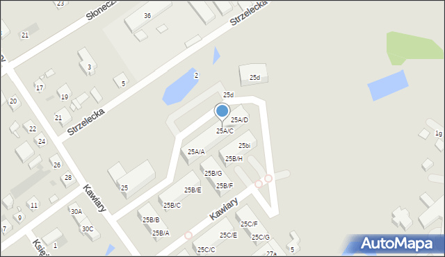 Gniezno, Kawiary, 25ac, mapa Gniezna