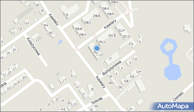 Gniezno, Kawiary, 25C/B, mapa Gniezna