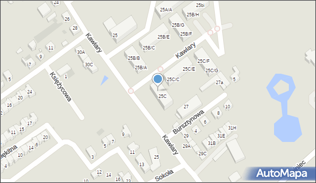 Gniezno, Kawiary, 25ca, mapa Gniezna