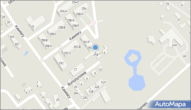 Gniezno, Kawiary, 27a, mapa Gniezna