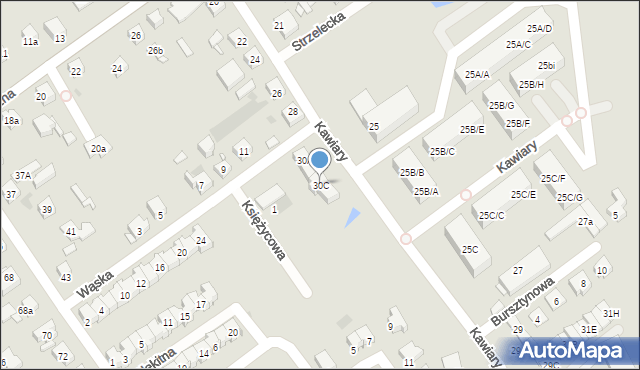 Gniezno, Kawiary, 30C, mapa Gniezna