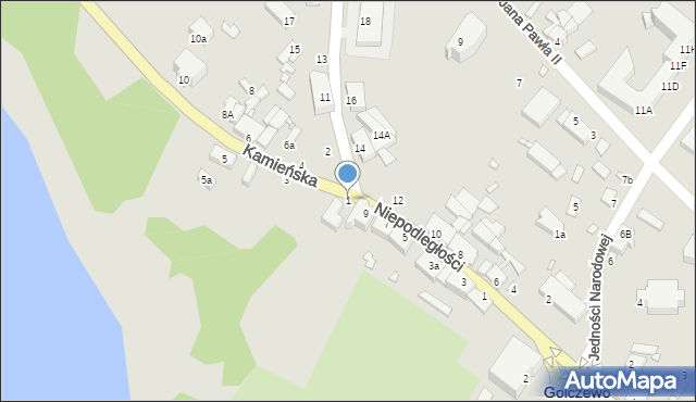 Golczewo, Kamieńska, 1, mapa Golczewo