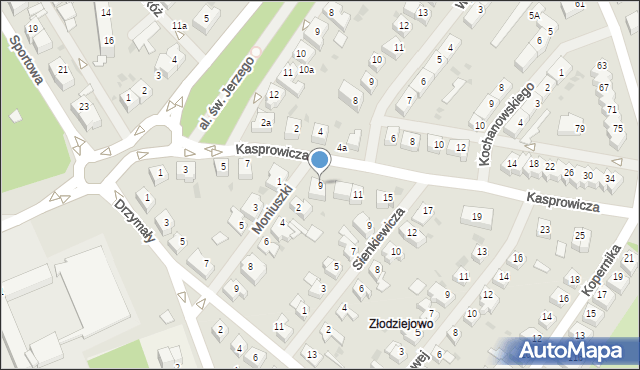 Goleniów, Kasprowicza Jana, 9, mapa Goleniów