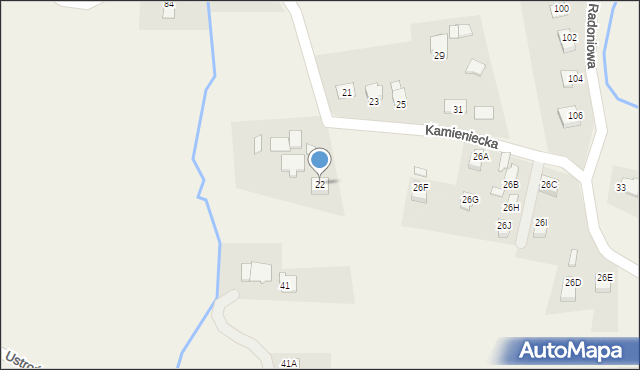 Goleszów, Kamieniecka, 22, mapa Goleszów