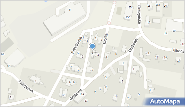 Goleszów, Kasztanowa, 4, mapa Goleszów