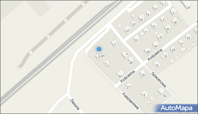 Gołubie, Kasztanowa, 1, mapa Gołubie