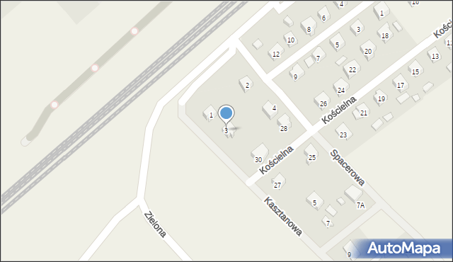 Gołubie, Kasztanowa, 3, mapa Gołubie