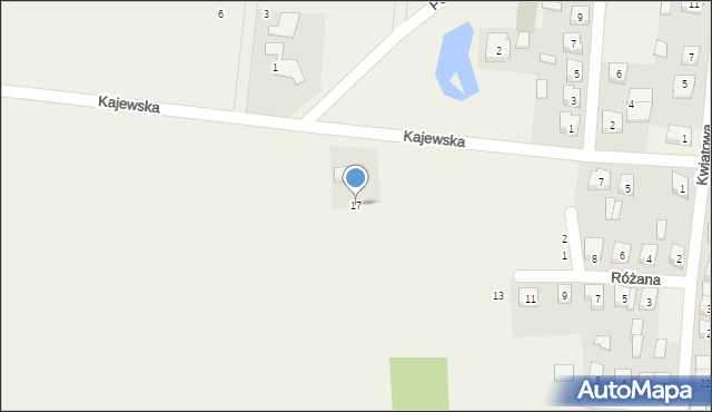 Gołuchów, Kajewska, 17, mapa Gołuchów