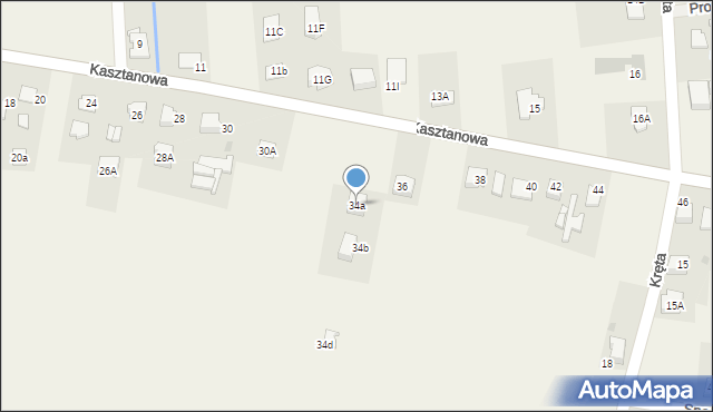 Góra, Kasztanowa, 34a, mapa Góra